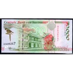 Суринам 10000 гульден 1997 г. (SURINAME 10000 Gulden 1997) P 145: UNC