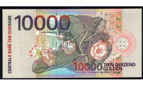 Суринам 10000 гульден 2000 г. (SURINAME 10000 Gulden 2000) P153:Unc