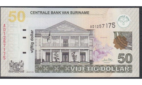 Суринам 50 долларов 2004 г. (SURINAME 50 Dollars 2004) P160a:Unc