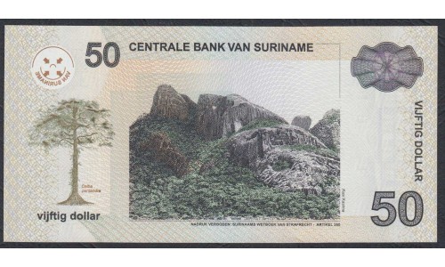 Суринам 50 долларов 2004 г. (SURINAME 50 Dollars 2004) P160a:Unc