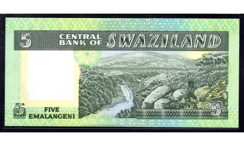 Свазиленд 5 эмалангени ND (1984) (SWAZILAND 5 emalangeni ND (1984) P 9b: UNC