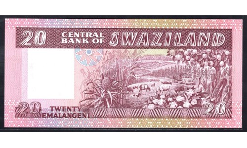 Свазиленд 20 эмалангени ND (1985) (SWAZILAND 20 emalangeni ND (1985)) P 11b: UNC