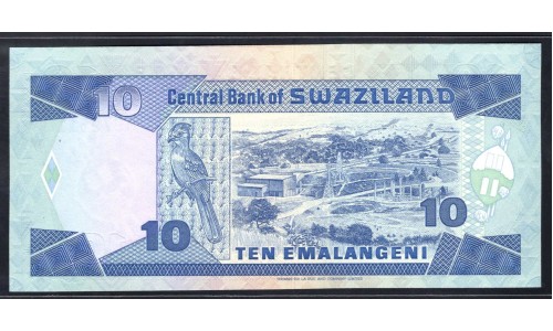 Свазиленд 10 эмалангени ND (1990) (SWAZILAND 10 emalangeni ND (1990)) P 20а: UNC