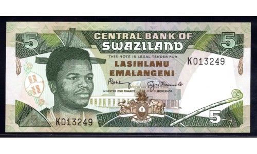 Свазиленд 5 эмалангени ND (1994) (SWAZILAND 5 emalangeni ND (1994) P 19b: UNC