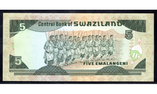 Свазиленд 5 эмалангени ND (1994) (SWAZILAND 5 emalangeni ND (1994) P 19b: UNC