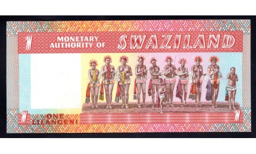 Свазиленд 1 лилангени 1974 года (SWAZILAND 1 lilangeni 1974) P 1: UNC
