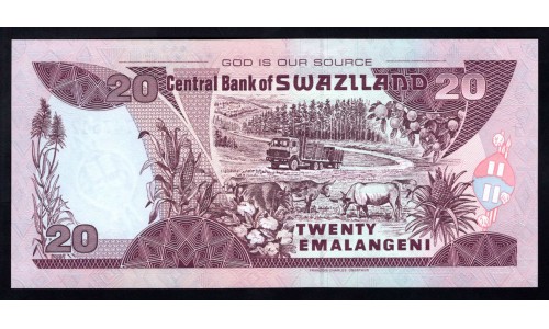 Свазиленд 20 эмалангени 2004 г. (SWAZILAND 20 emalangeni 2004) P 30b: UNC