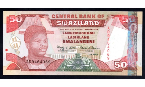 Свазиленд 50 эмалангени 2001 г. (SWAZILAND 50 emalangeni 200) P 31а: UNC