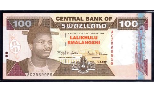 Свазиленд 100 эмалангени 2001 г. (SWAZILAND 100 emalangeni 2001) P32: UNC