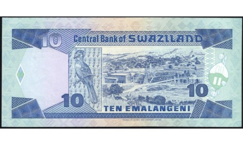 Свазиленд 10 эмалангени 1992 г. (SWAZILAND 10 emalangeni 1992) P 20b: UNC