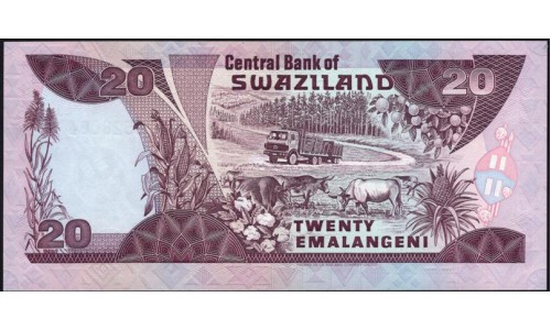 Свазиленд 20 эмалангени 1990-1992 (SWAZILAND 20 emalangeni 1990-1992) P 21b: UNC
