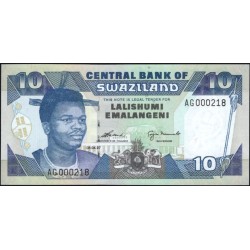 Свазиленд 10 эмалангени 1997 года, Короткий Номер (SWAZILAND 10 emalangeni 1997) P 24b: UNC