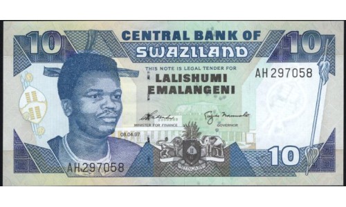 Свазиленд 10 эмалангени 1997 г. (SWAZILAND 10 emalangeni 1997) P 24b: UNC