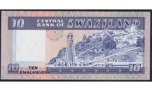 Свазиленд 10 эмалангени ND (1984 г.) РЕДКИЕ (SWAZILAND 10 emalangeni ND (1984)) P 10b: UNC