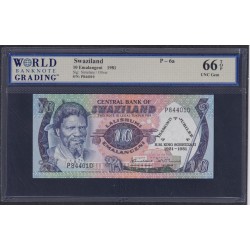 Свазиленд 10 эмалангени 1981 год, Юбилейные, 70 летие Короля, РЕДКИЕ!!! (SWAZILAND 10 emalangeni 1981) P 6a: WBG 66 UNC Gem TOP