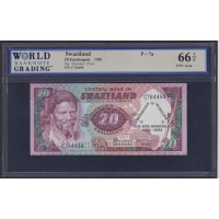 Свазиленд 20 эмалангени 1981 год, Юбилейные, 70 летие Короля, РЕДКИЕ!!! (SWAZILAND 20 emalangeni 1981) P 6a: WBG 66 UNC Gem TOP