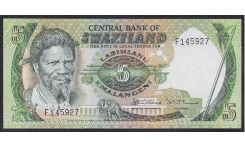 Свазиленд 5 эмалангени ND (1984) (SWAZILAND 5 emalangeni ND (1984) P 9a: UNC