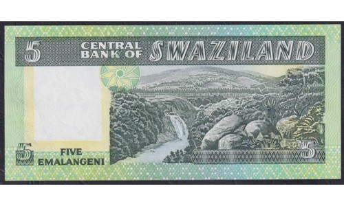 Свазиленд 5 эмалангени ND (1984) (SWAZILAND 5 emalangeni ND (1984) P 9a: UNC