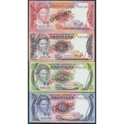 Свазиленд 1, 2, 5, 10, 20 эмалангени 1974 года, SPECIMEN (SWAZILAND 2 emalangeni 1974) P CS1: UNC