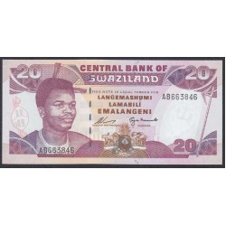 Свазиленд 20 эмалангени 1995 г. (SWAZILAND 20 emalangeni 1995) P 25a: UNC
