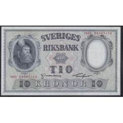 Швеция 10 крон 1952 (Sweden 10 kronor 1952) P 40m(7): UNC--