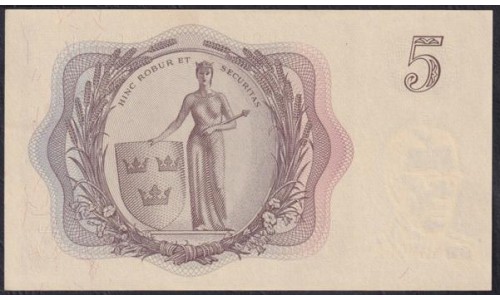 Швеция 5 крон 1960 года, QB 189992 (Sweden 5 kronor 1960) P 42fe: UNC