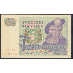 Швеция 5 крон 1981 (Sweden 5 kronor 1981) P 51d: UNC