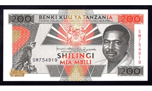 Танзания 200 шиллингов 1993 года (TANZANIA  200 shillings 1993) P25b: UNC