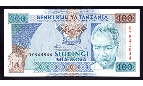 Танзания 100 шиллингов 1993 года (TANZANIA  100 shillings 1993) P24: UNC