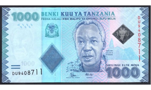 Танзания 1000 шиллингов  2015 года (TANZANIA  1000 shillings  2015) P41b: UNC