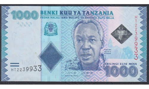 Танзания 1000 шиллингов  2010-2020 года (TANZANIA  1000 shillings  2010-2020) P41с: UNC