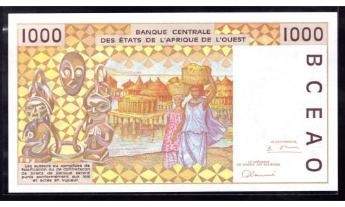 Того 1000 франков 1997 года (TOGO 1000 francs 1997) P 811Tg: UNC