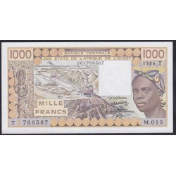 Того 1000 франков 1986 года, 361768567 (TOGO 1000 francs 1986) P 807Td: UNC