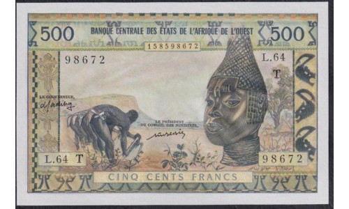 Того 500 франков 1959 - 61 года (TOGO 500 francs 1959 - 61) P 802Tm: UNC