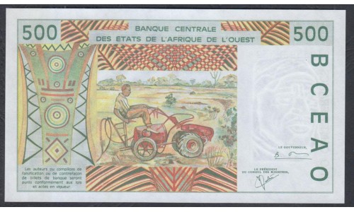 Того 500 франков 2001 года (TOGO 500 francs 2001) P 810Tl: UNC