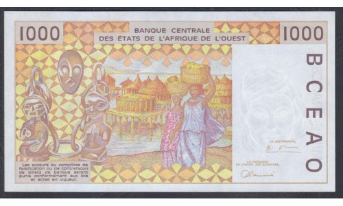 Того 1000 франков 1998 года (TOGO 1000 francs 1998) P 811Th: UNC