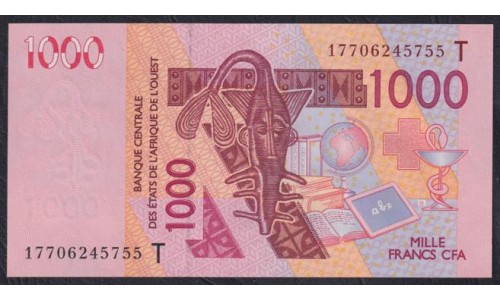 Того 1000 франков  2017 года (TOGO 1000 francs 2017) P 815Tq: UNC