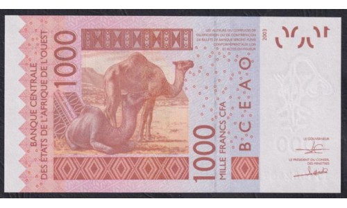 Того 1000 франков  2017 года (TOGO 1000 francs 2017) P 815Tq: UNC