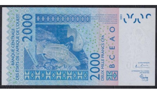 Того 2000 франков  2004 года (TOGO 2000 francs 2004) P 816Tb: UNC