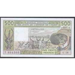 Того 500 франков 1987 года (TOGO 500 francs 1987) P806Tj: UNC