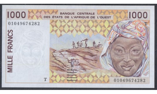 Того 1000 франков 2001 года (TOGO 1000 francs 2001) P 806Тk: UNC