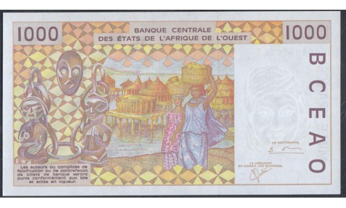 Того 1000 франков 2001 года (TOGO 1000 francs 2001) P 806Тk: UNC