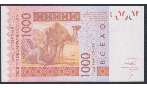 Того 1000 франков  2014 года (TOGO 1000 francs 2014) P 815Tn: UNC