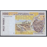 Того 1000 франков 1991 года (TOGO 1000 francs 1991) P811Ta: UNC