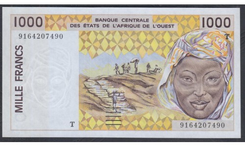 Того 1000 франков 1991 года (TOGO 1000 francs 1991) P811Ta: UNC