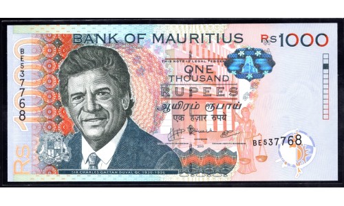 Маврикий 1000 рупий 2010 (MAURITIUS 1000 rupees 2010) P 63а : UNC