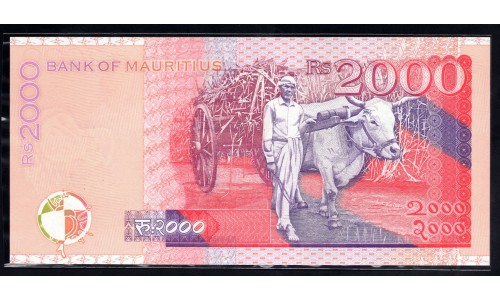 Маврикий 2000 рупий 1999 г.   (MAURITIUS 2000 rupees 1999 g.) P55:Unc