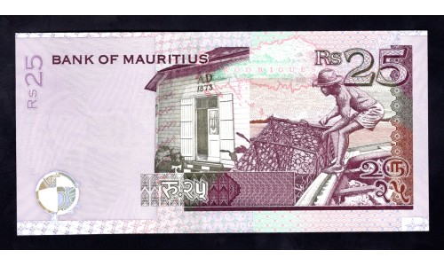 Маврикий 25 рупий 2009 г.  (MAURITIUS 25 rupees 2009) P 49d: UNC