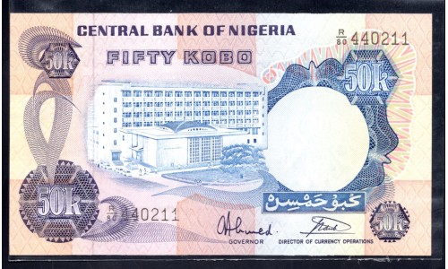 Нигерия 50 кобо (1973-78) (NIGERIA 50 kobo (1973-78)) P 14g : UNC