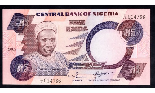 Нигерия 5 найра 2002 (NIGERIA 5 naira 2002) P 24g : UNC
